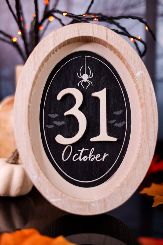 October 31 Wood Frame Sign