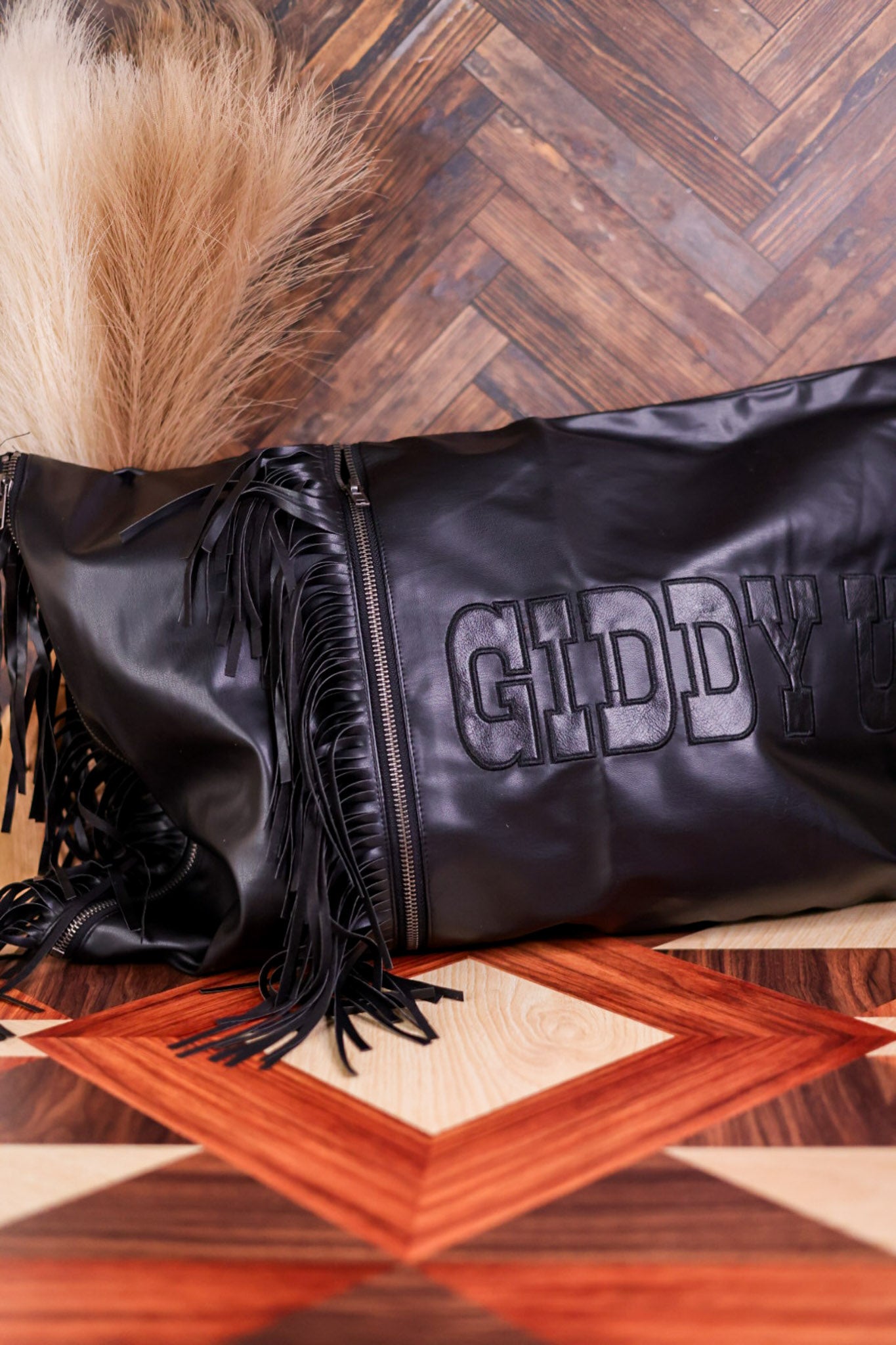 Giddy Up W/ Fringe Throw Pillow Cover