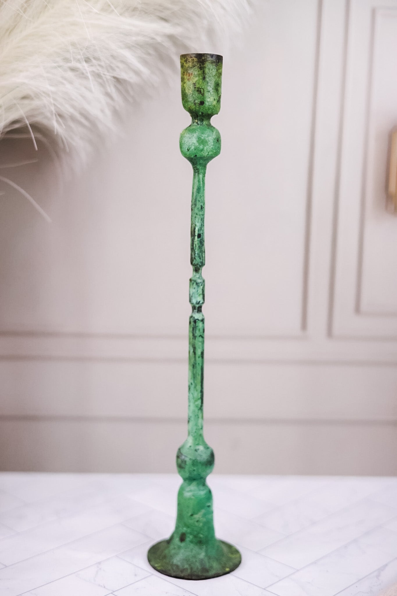 Green Forged Iron Candle Holders (4 Sizes)