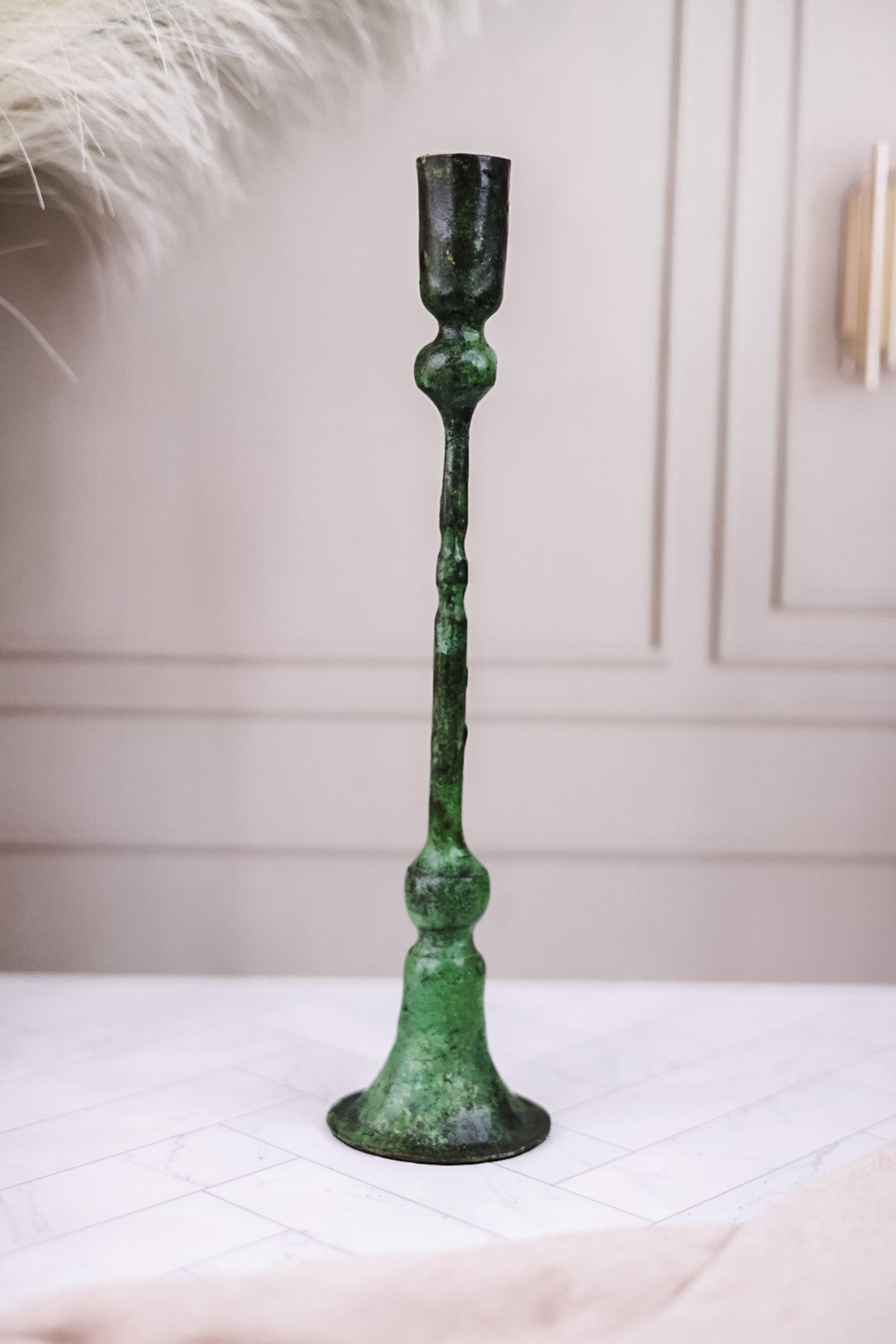 Green Forged Iron Candle Holders (4 Sizes)
