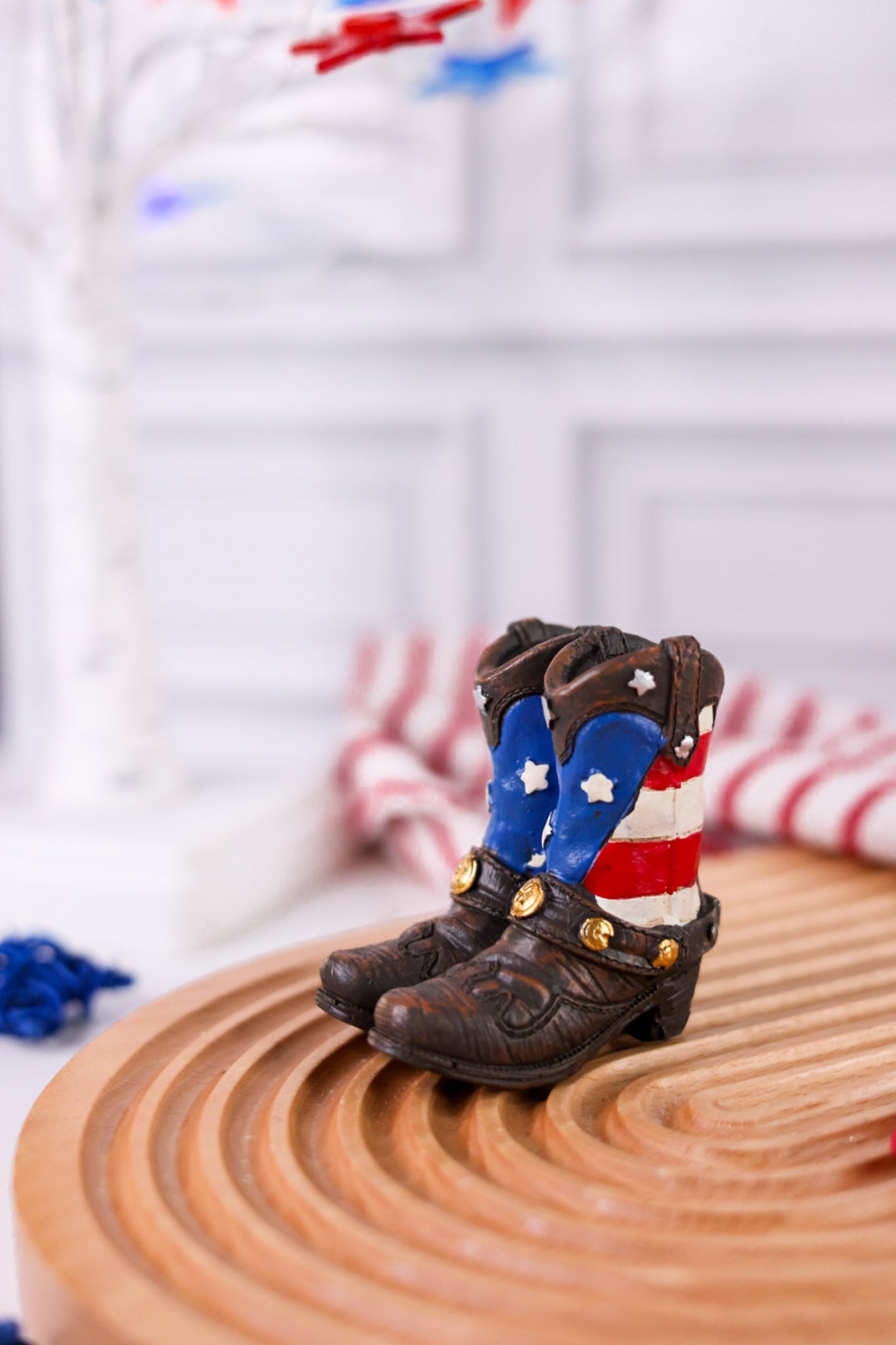 Patriotic Cowboy Boot Resin Figurines (3 Styles)