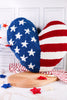 American Flag Heart Shaped Hooked Pillow