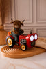 Resin Highland Cow Tractor With Solar Lights