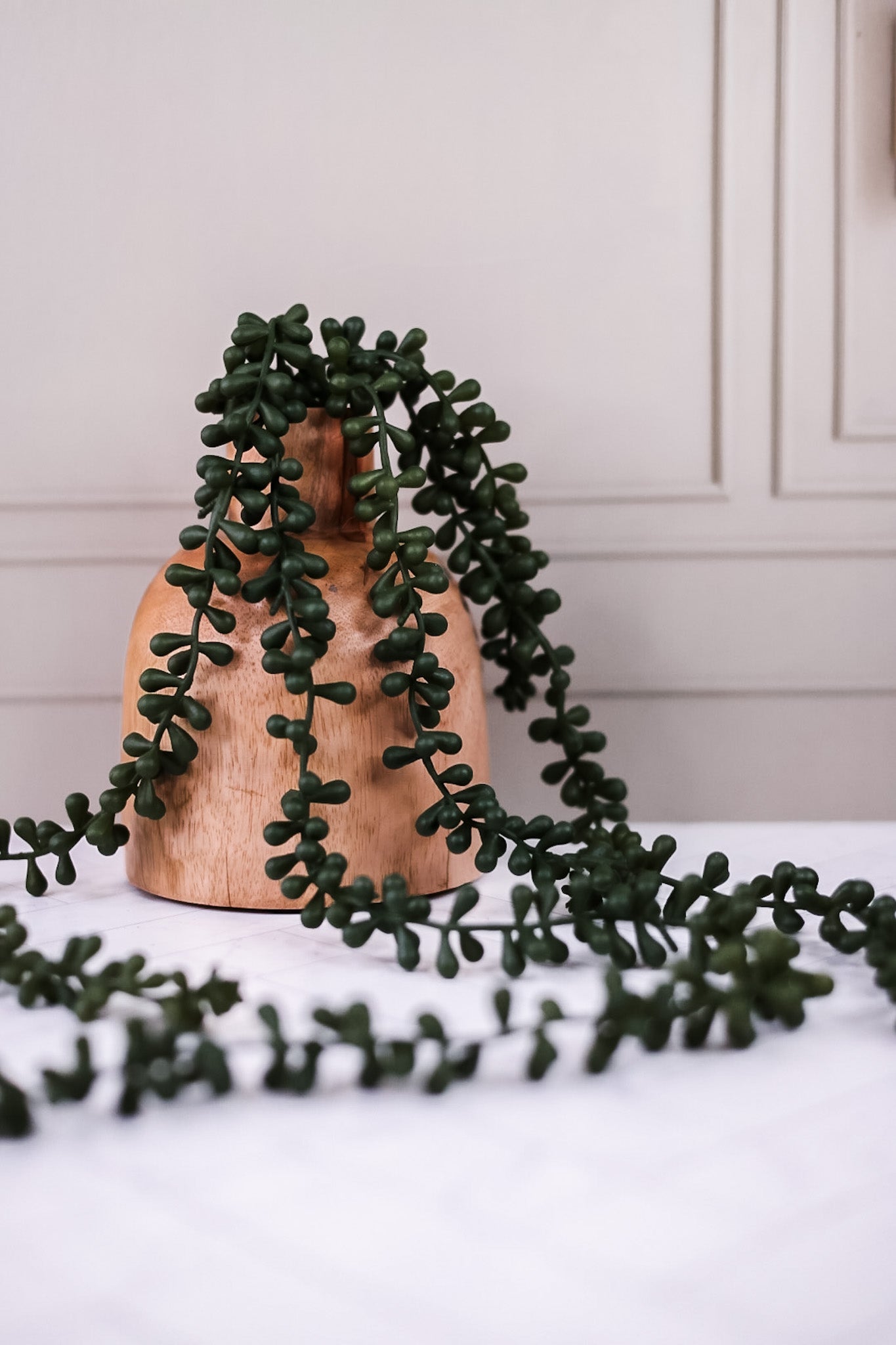 Faux Necklace Fern Succulent Pick