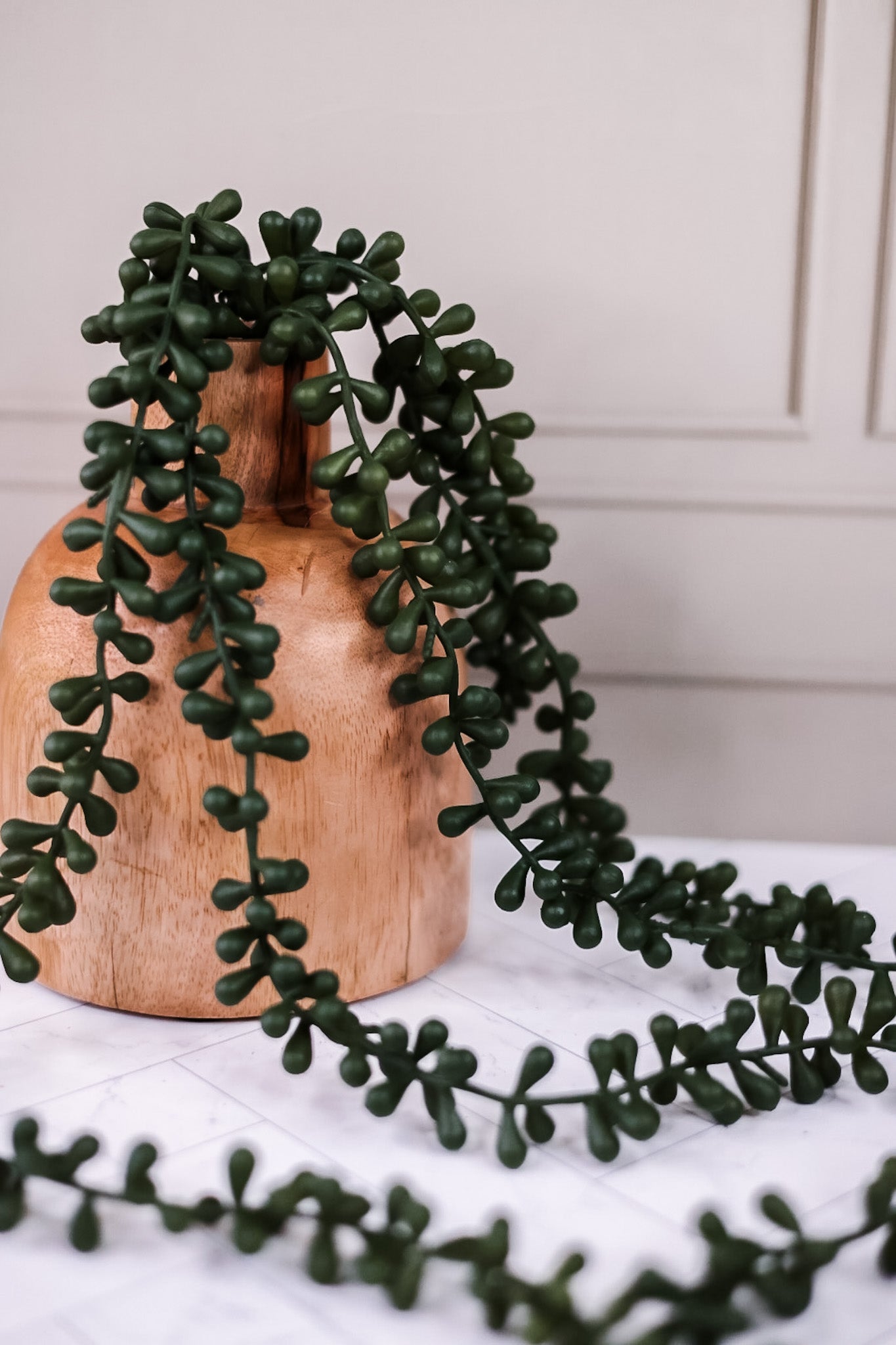 Faux Necklace Fern Succulent Pick