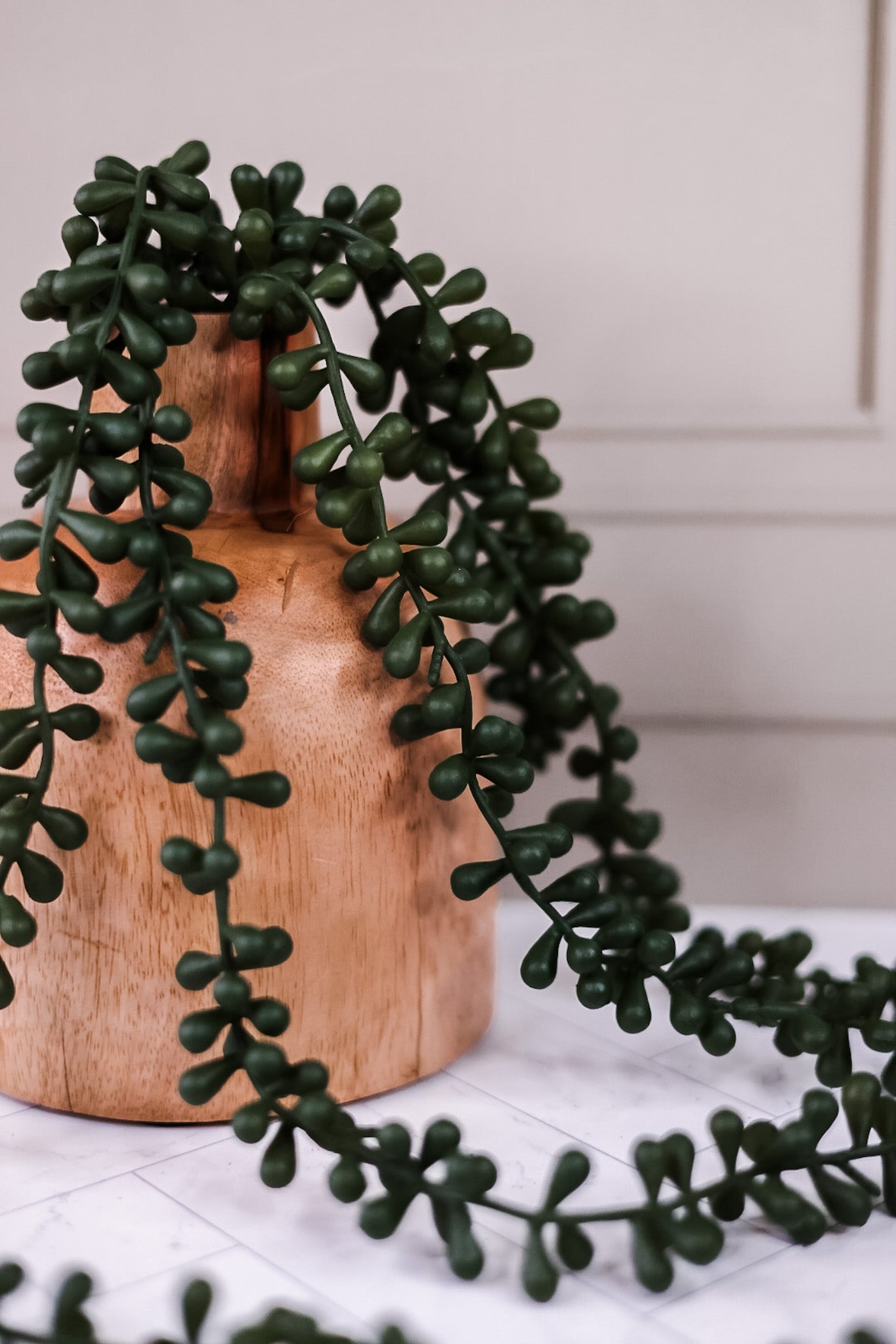 Faux Necklace Fern Succulent Pick