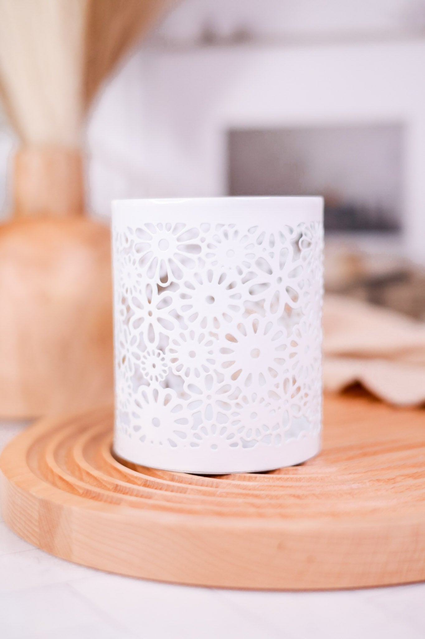 Decorative Metal Cups with Daisy Cutouts