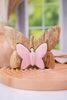 Natural Wood and Shimmery Pink Butterfly Blocks (2 Sizes)