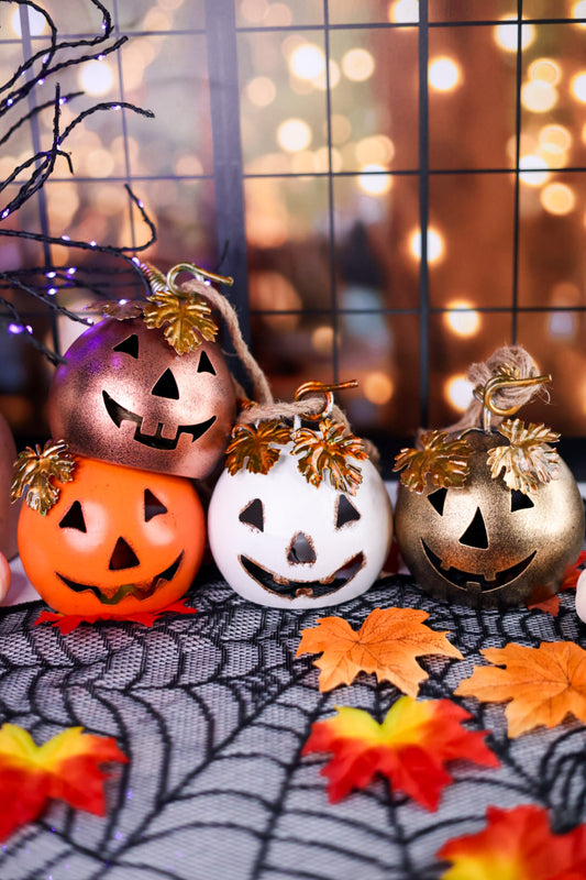 Metallic Jack O' Lantern Ornament (4 Colors)