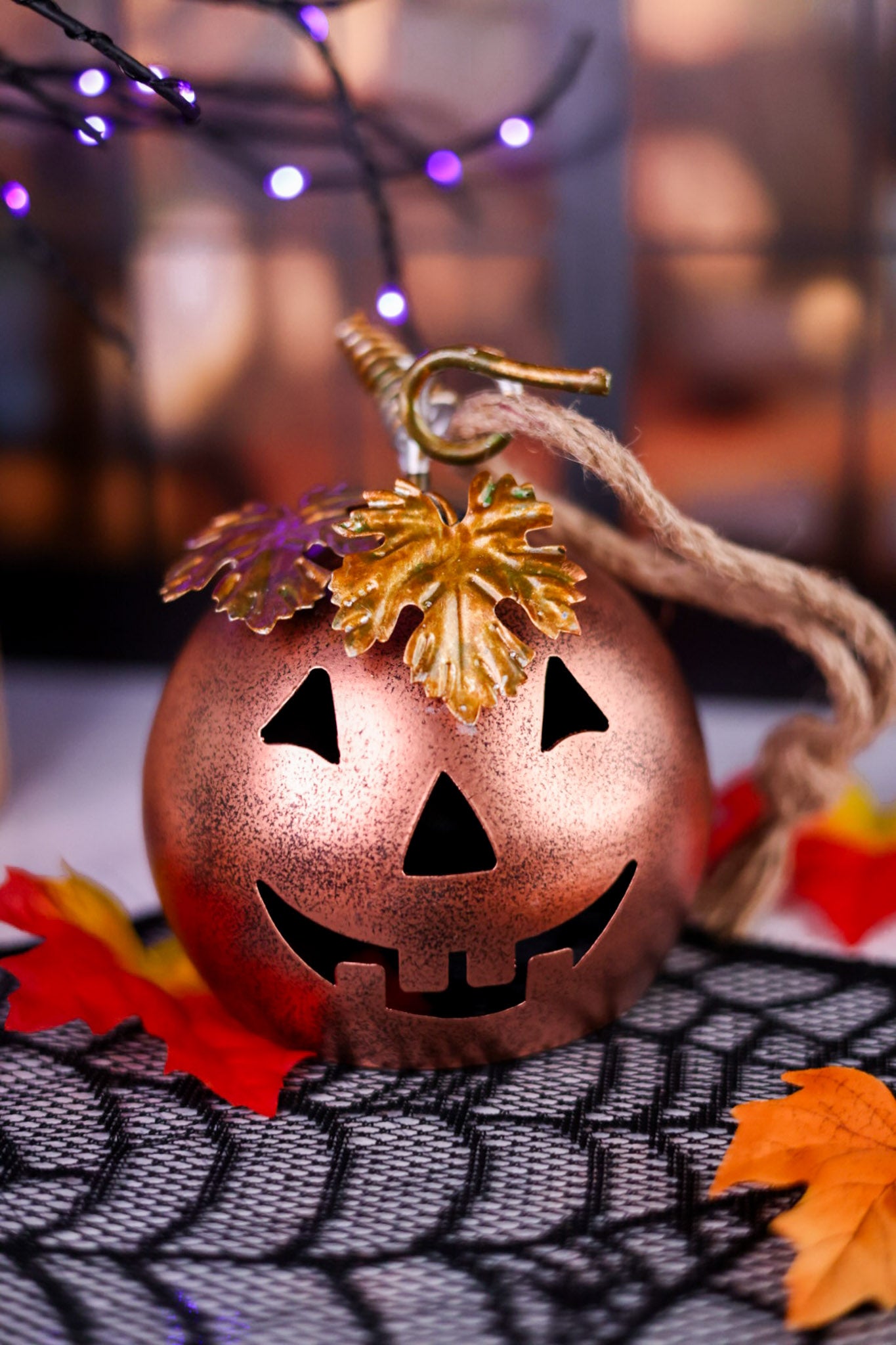 Metallic Jack O' Lantern Ornament (4 Colors)