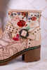 Branchout Floral Leather Boots With Antique Style Buckle