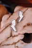 White Stone Lightning Bolt Earrings
