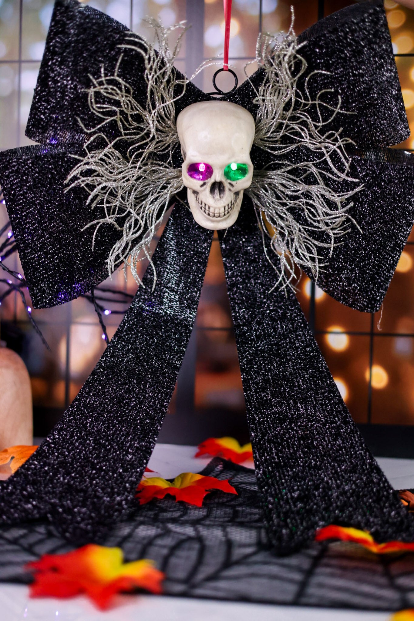 LED Skull Bow Door Hanger