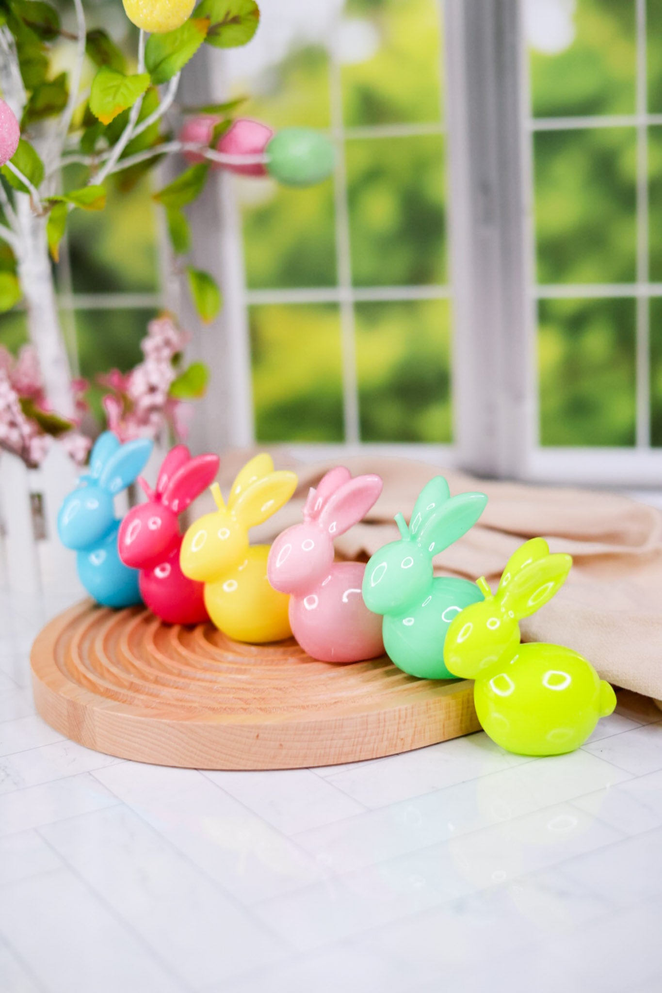 3" Colorful Bunny Candles (6 Colors)