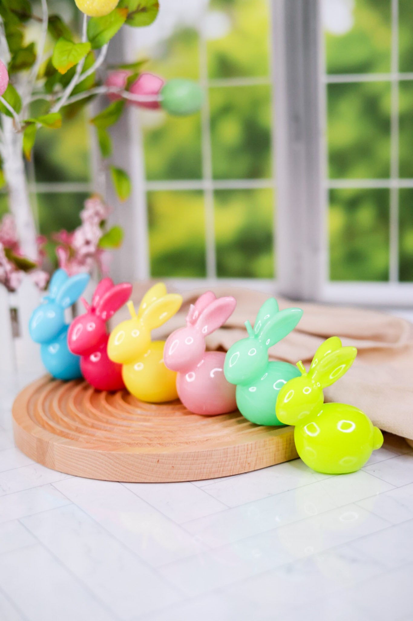 3" Colorful Bunny Candles (6 Colors)