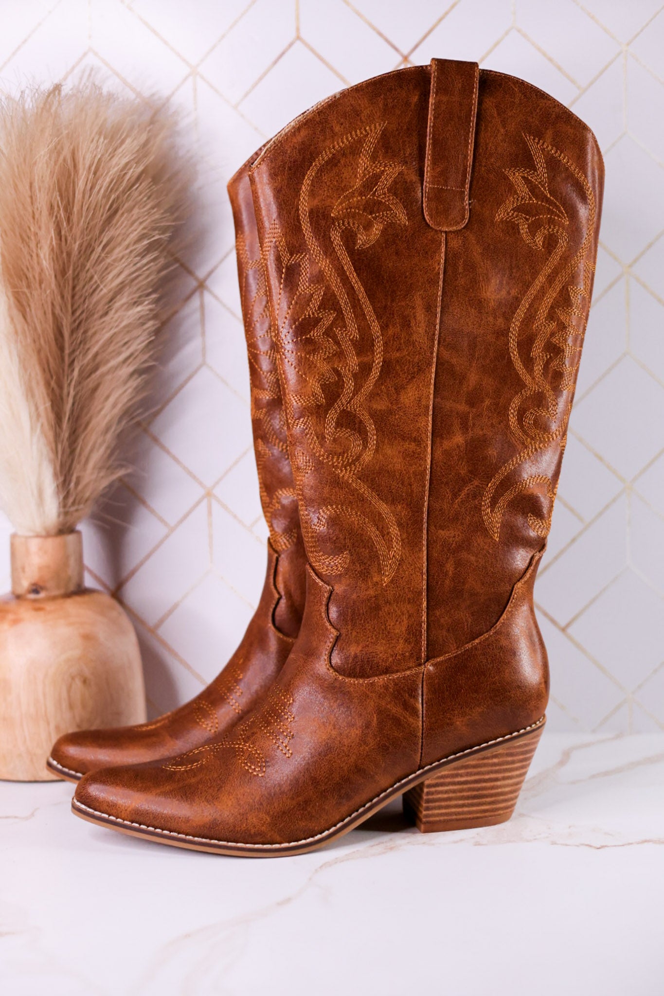 Just In Case Cowboy Boots In Saddle Brown FINAL SALE