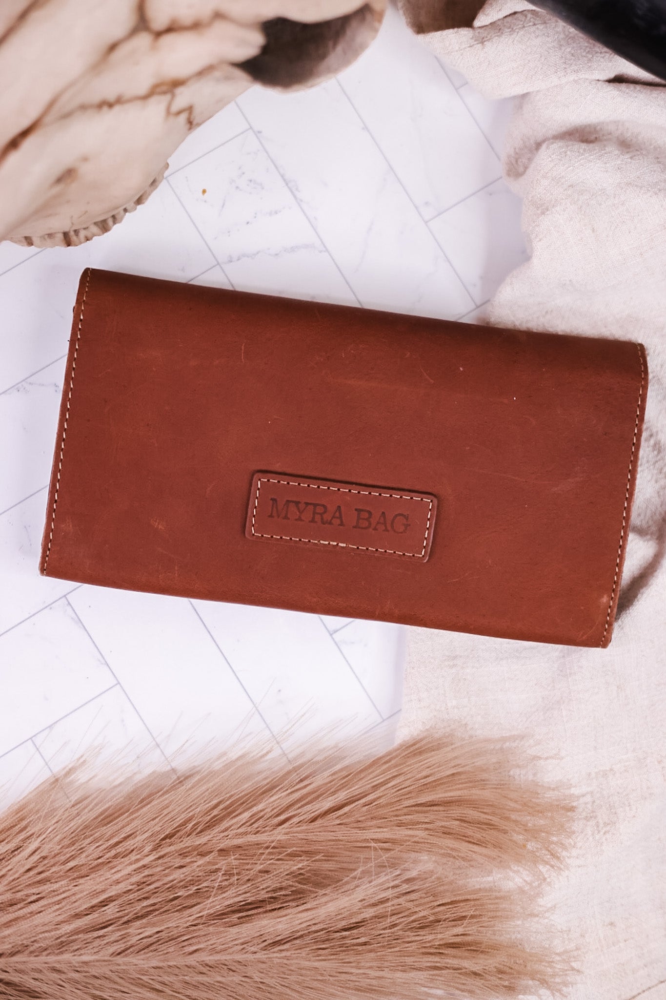 Southwestern Hand Tooled Leather Wallet