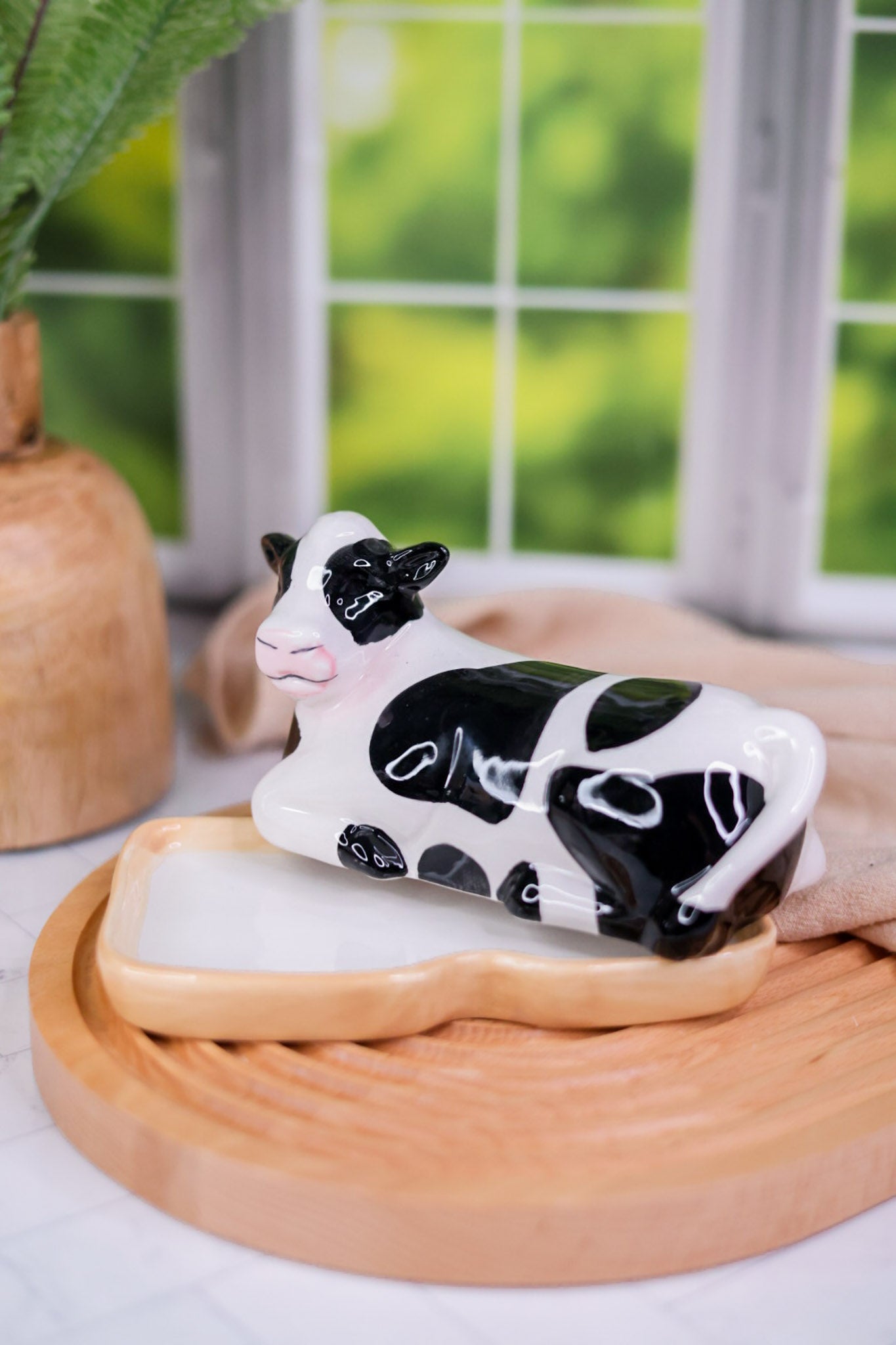 Ceramic Cow Butter Dish