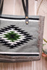 Charcoal Grey Aztec Print Tote