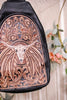 Steer Skull Leather Sling Bag