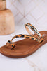 Hit The Strip Sandals With Leopard Straps & Gold Accents