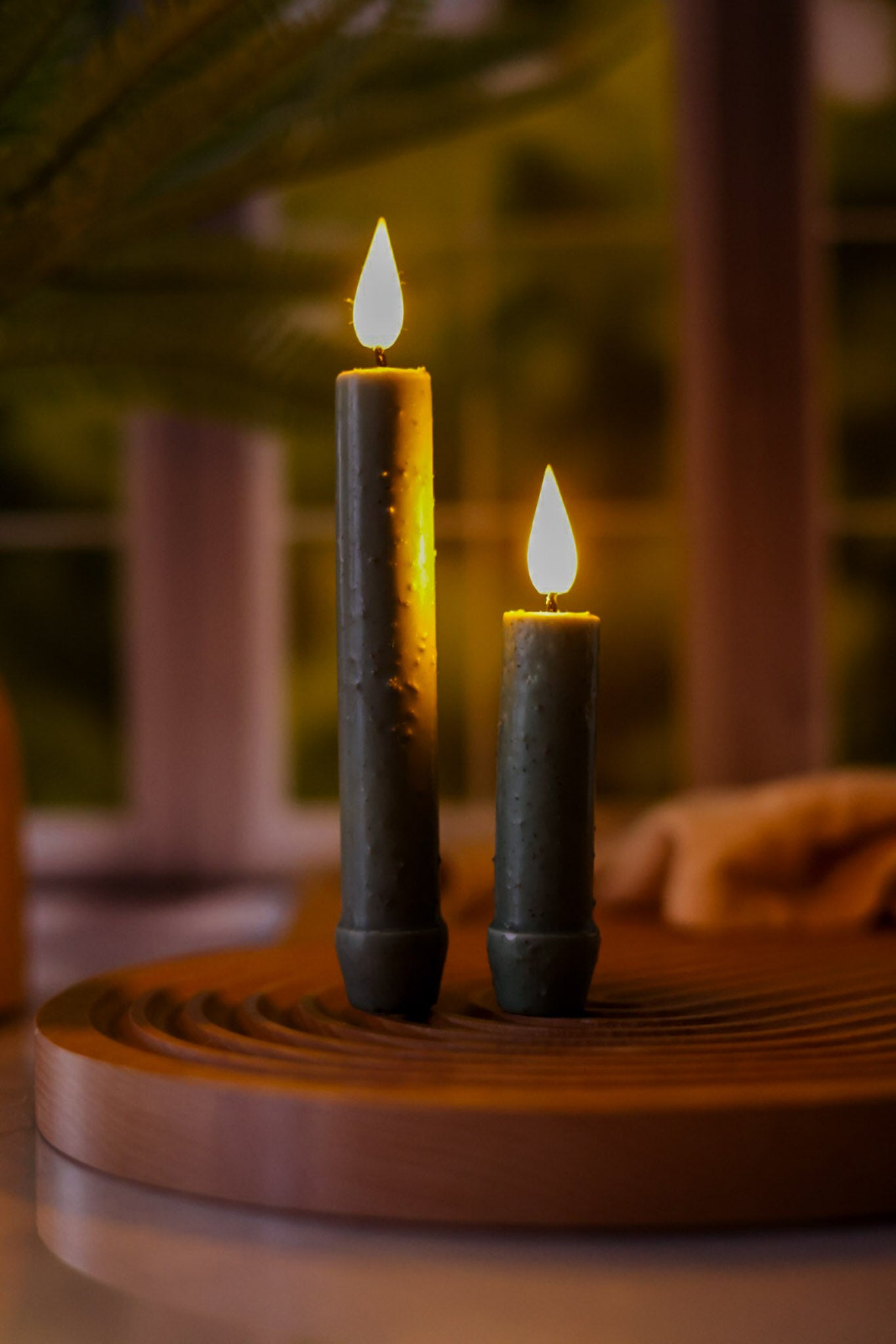 Sage Green LED Taper Candles (2 Sizes)