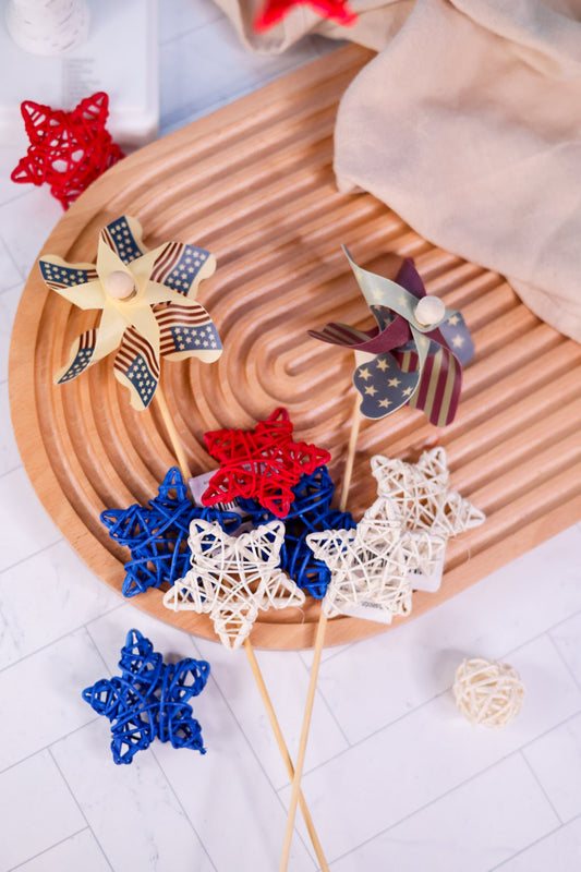 Americana Pinwheels on Wooden Stakes (2 Styles)