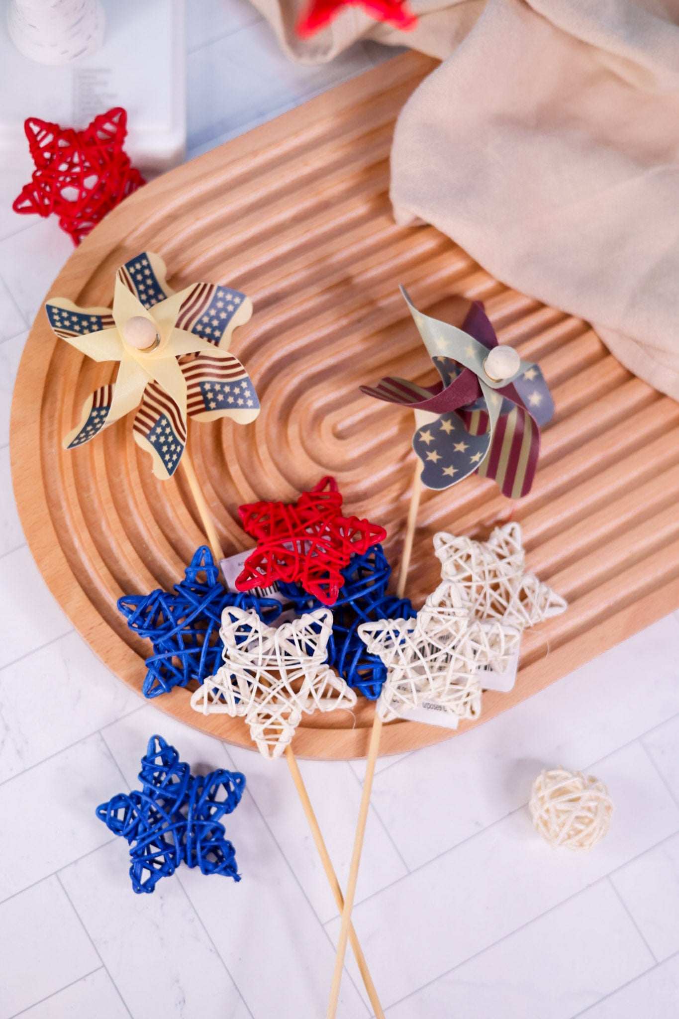 Americana Pinwheels on Wooden Stakes (2 Styles)