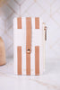 Brown & White Striped Essentials Only Zippered Wallet