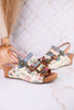 Buckle It Up Multicolored Wedges With Floral Buckles