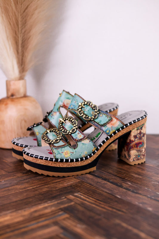 Mile Marker Turquoise Platform Heels