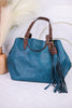Peacock Blue Aliza Satchel Purse