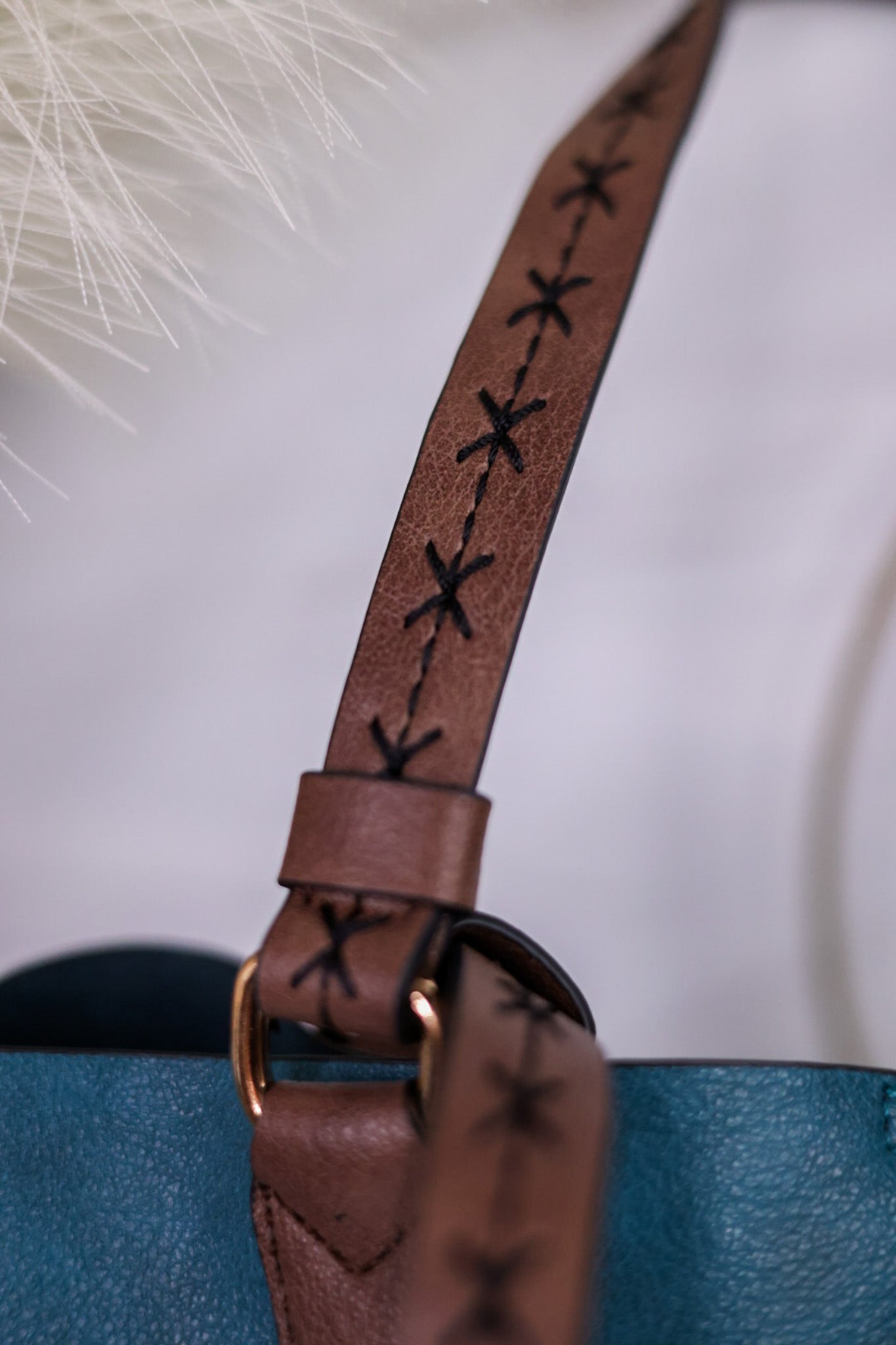 Peacock Blue Aliza Satchel Purse