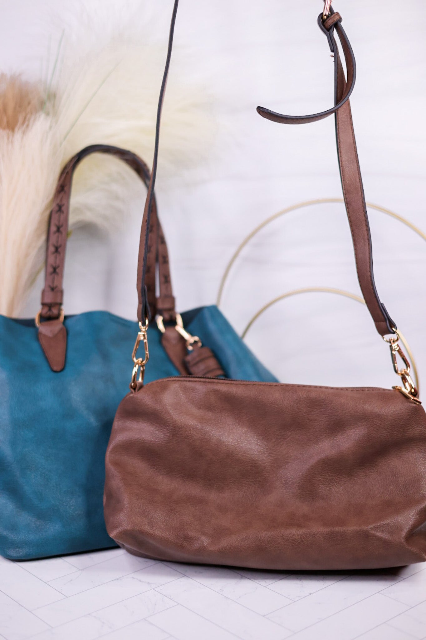 Peacock Blue Aliza Satchel Purse