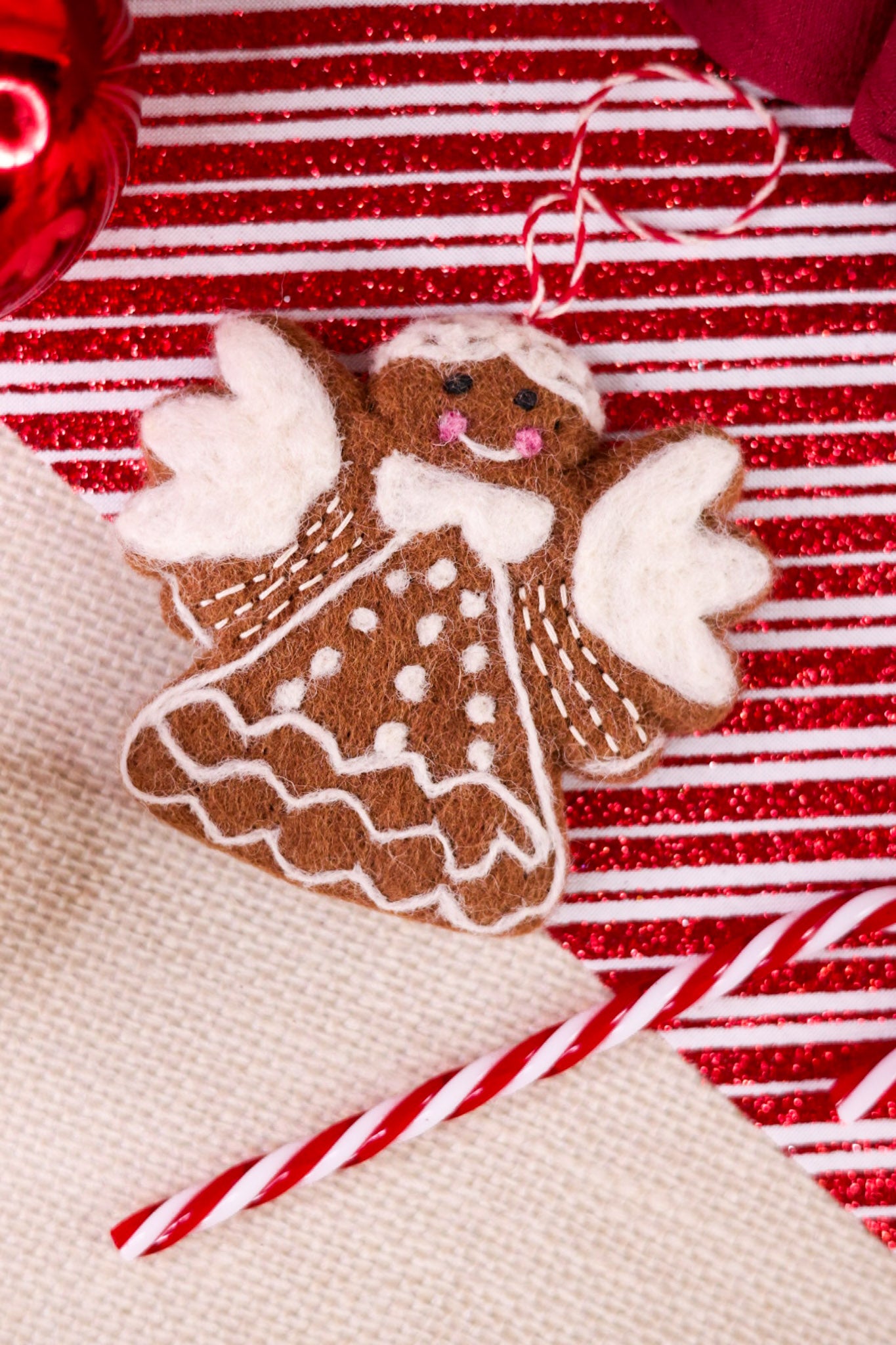 Gingerbread  Angel Wool Ornament