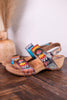Color Me Cool Multicolored Sandals With Medallion Buckles