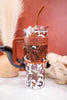 Wide Wyoming Tumbler in Brown and White Cow Print