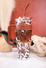 Wide Wyoming Tumbler in Brown and White Cow Print