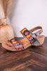 Color Me Cool Multicolored Sandals With Medallion Buckles