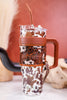 Wide Wyoming Tumbler in Brown and White Cow Print