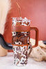Wide Wyoming Tumbler in Brown and White Cow Print