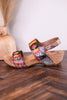 Color Me Cool Multicolored Sandals With Medallion Buckles