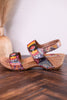 Color Me Cool Multicolored Sandals With Medallion Buckles