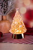 Lighted Christmas Tree W/ Gold Swirling Glitter
