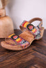 Color Me Cool Multicolored Sandals With Medallion Buckles