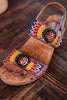 Color Me Cool Multicolored Sandals With Medallion Buckles
