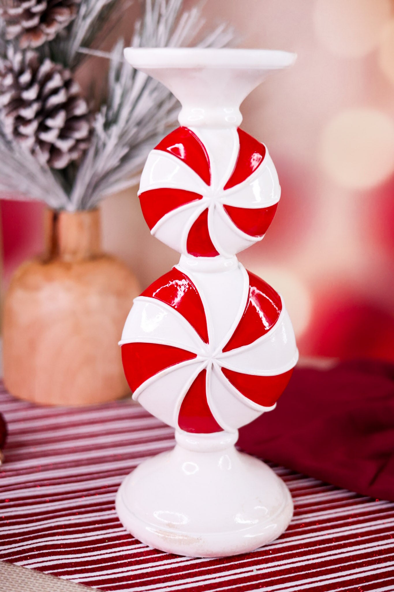 Peppermint Candy Candle Holder (Two Sizes)