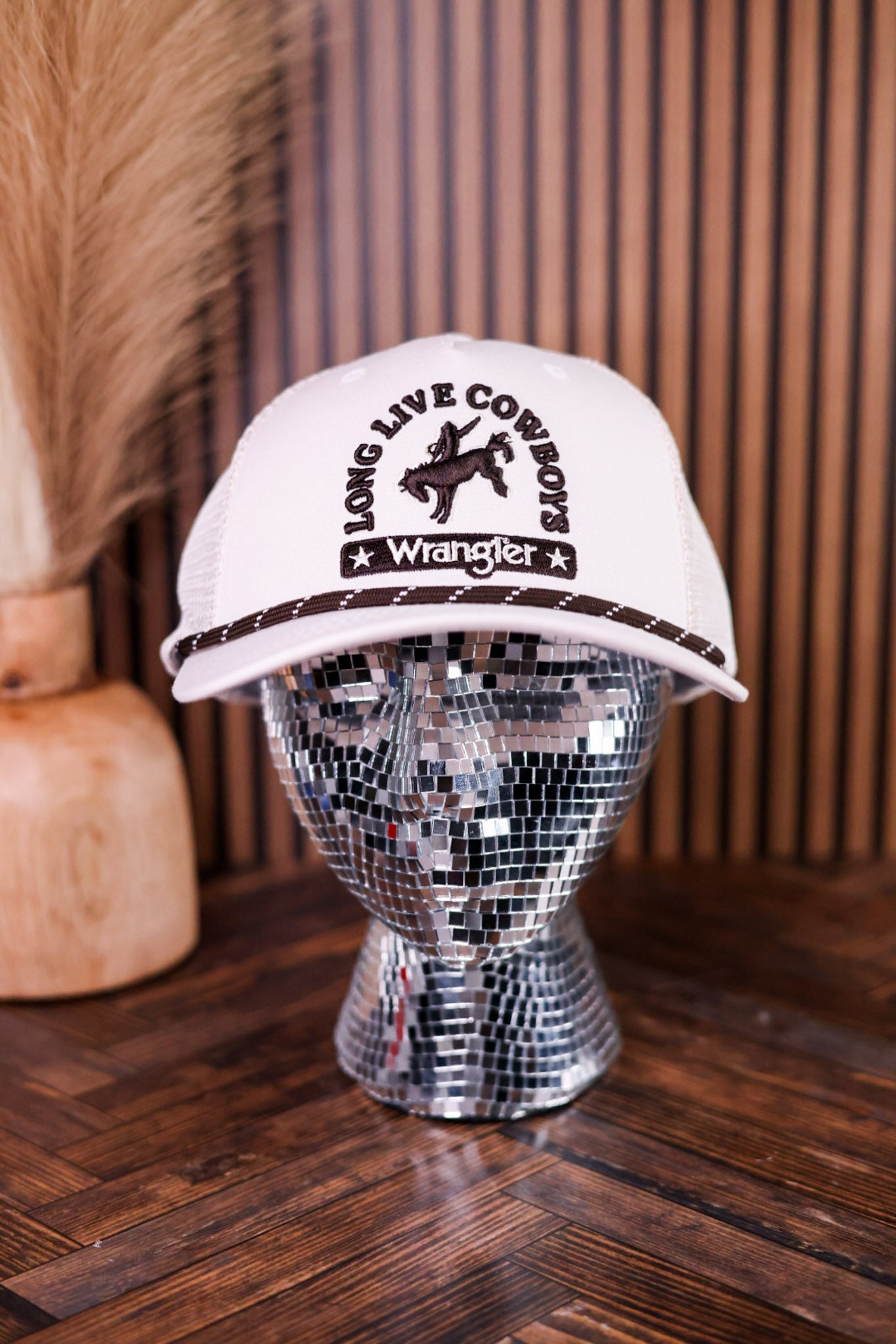 Ivory & Black Wrangler "Long Live Cowboys" Trucker Hat