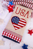 American Flag Heart Embroidered Dish Towel