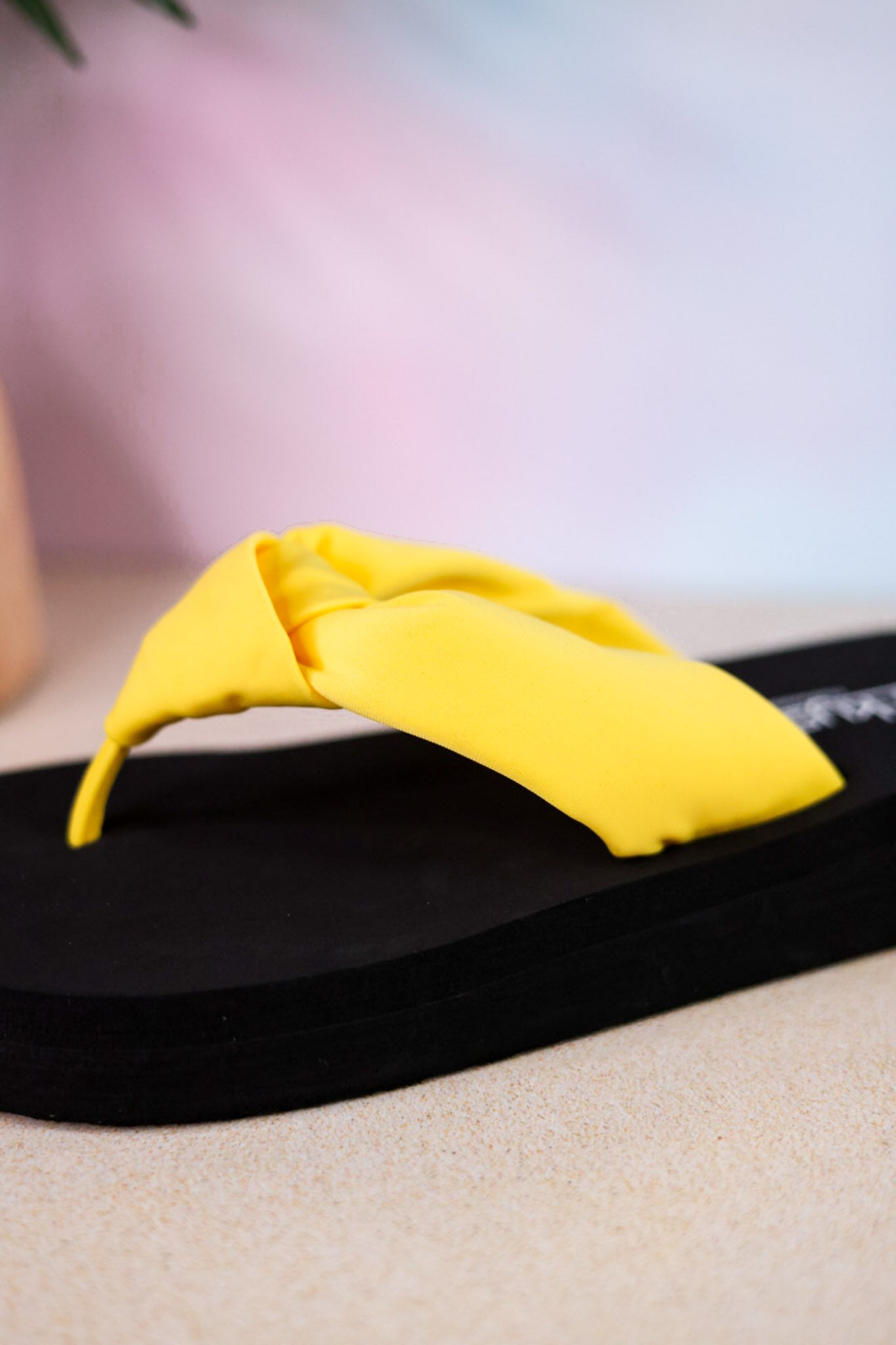 You Go Girl Flip Flops With Yellow Straps FINAL SALE